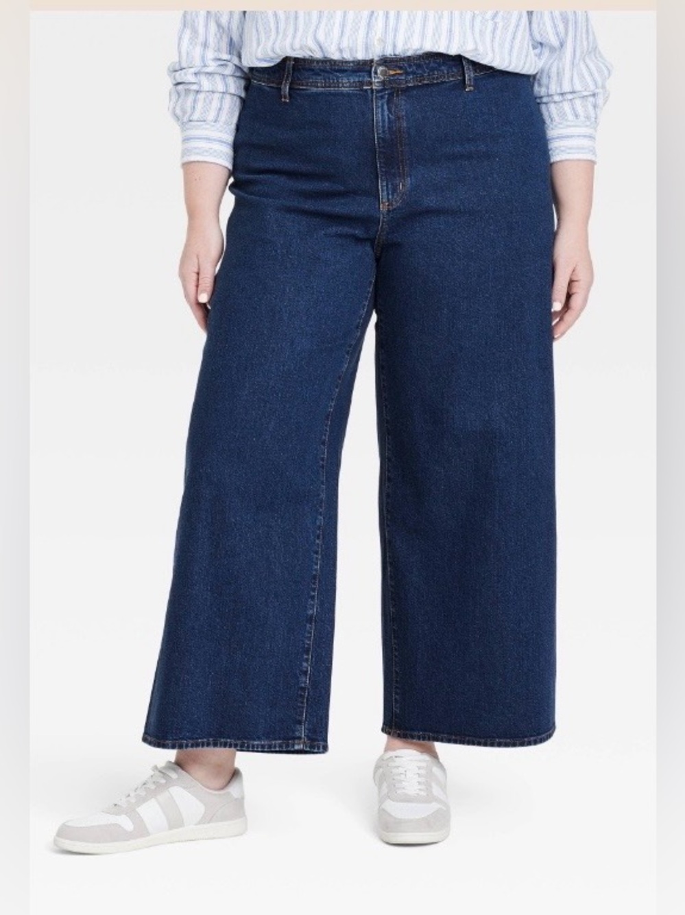 Plus High-Rise Sailor Wide Leg Ankle Jeans Dark Wash 17 NWOT